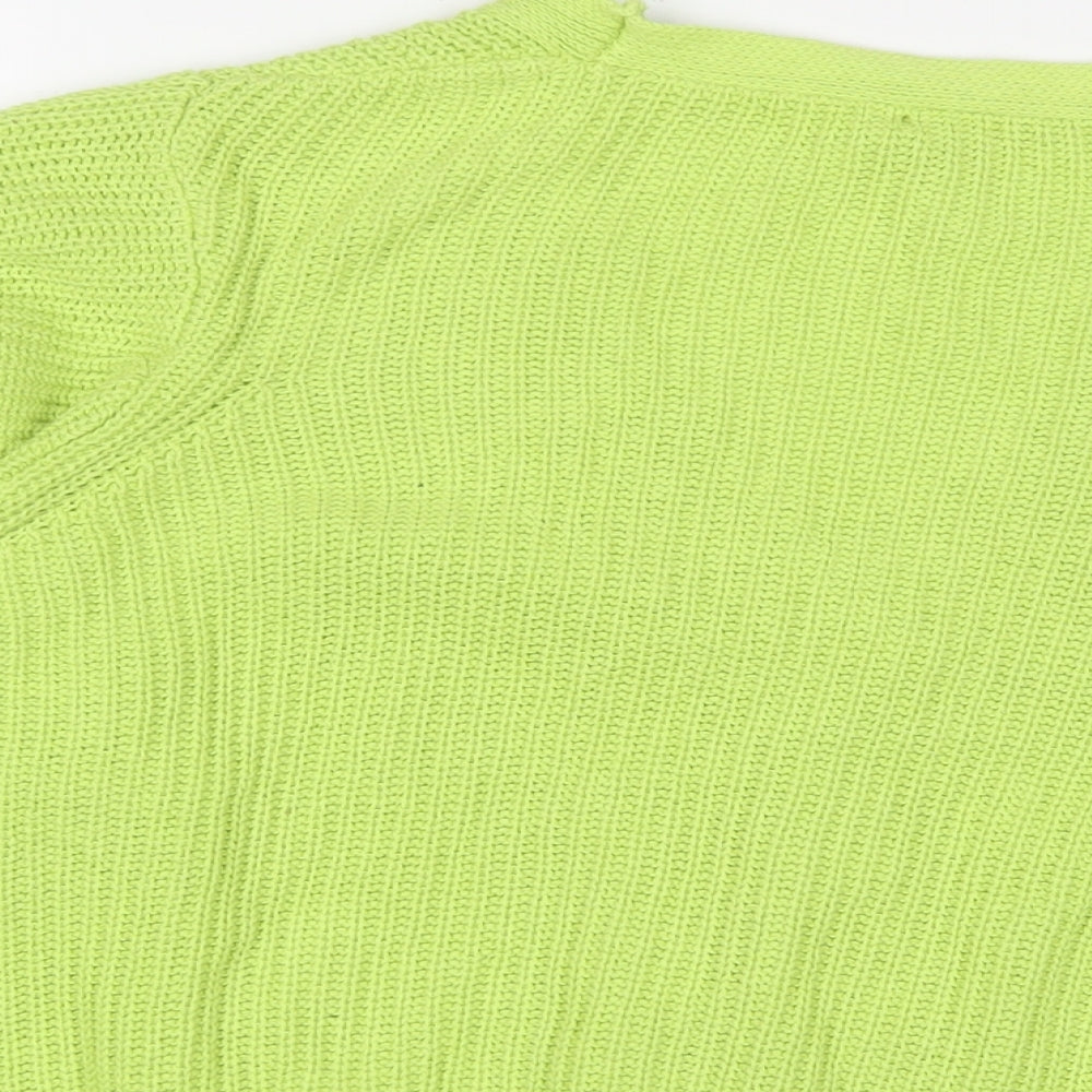 Nobody's Child Womens Green V-Neck Cotton Cardigan Jumper Size 10 - 10/12