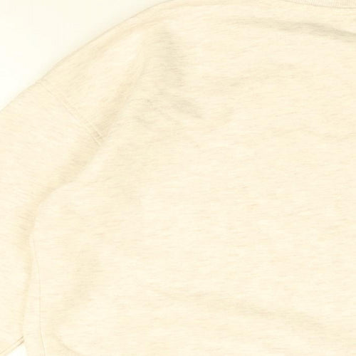 Disney Womens Beige Cotton Pullover Sweatshirt Size 2XS Pullover - Mickey Mouse and Pluto