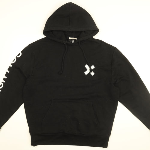 COLLUSION Mens Black Cotton Pullover Hoodie Size M - Collusion