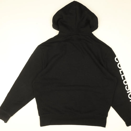 COLLUSION Mens Black Cotton Pullover Hoodie Size M - Collusion