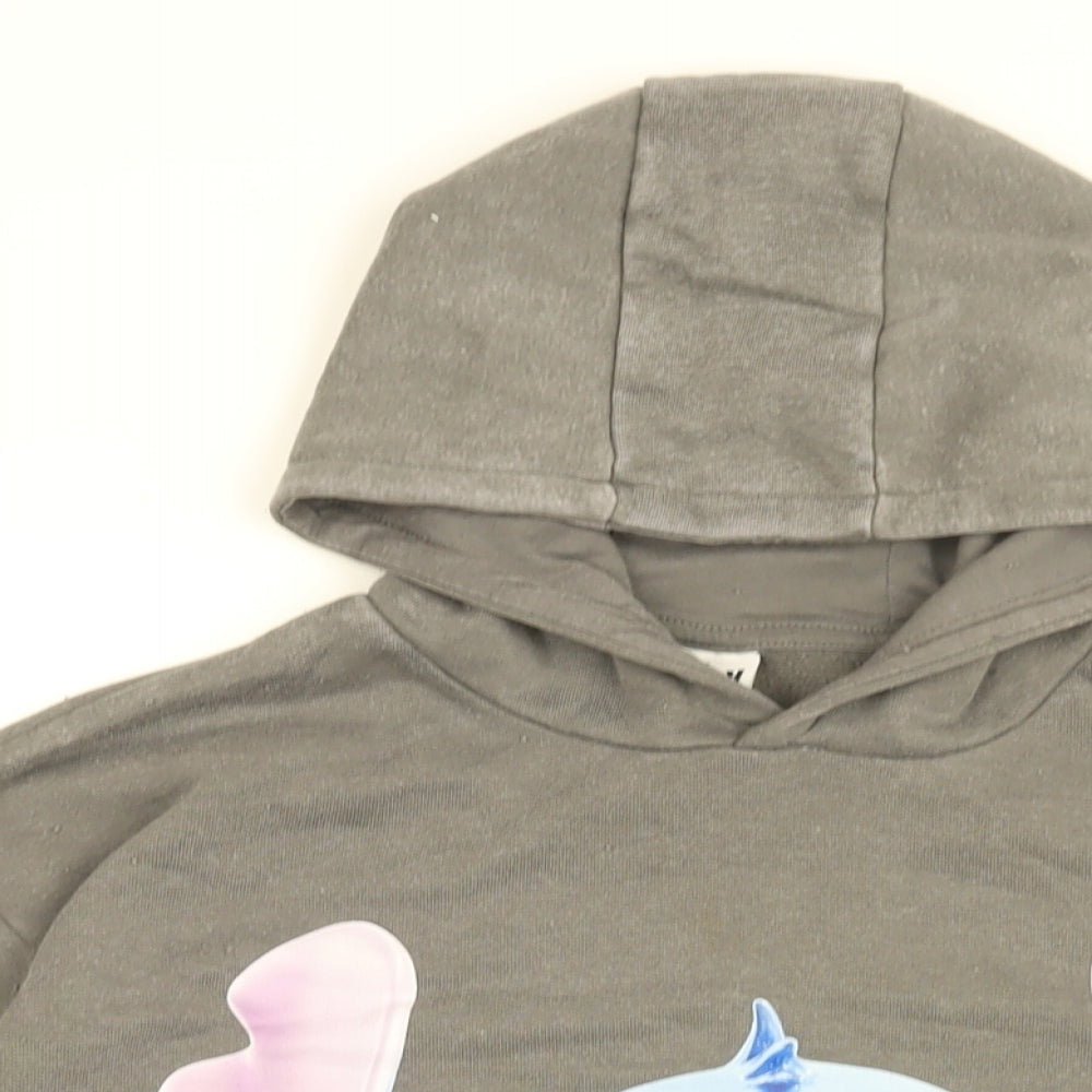 Disney Girls Grey Cotton Pullover Hoodie Size 11-12 Years Pullover - Stitch