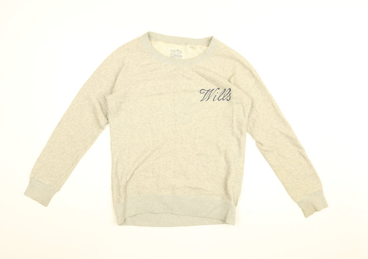 Jack Wills Womens Grey Cotton Pullover Sweatshirt Size 8 Pullover
