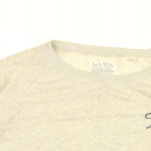 Jack Wills Womens Grey Cotton Pullover Sweatshirt Size 8 Pullover
