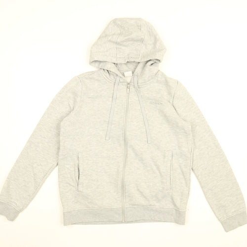 LA Gear Womens Grey Cotton Full Zip Hoodie Size 12 Zip