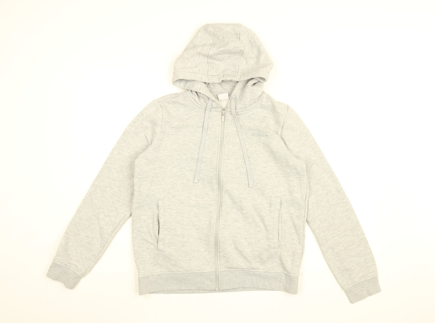 LA Gear Womens Grey Cotton Full Zip Hoodie Size 12 Zip