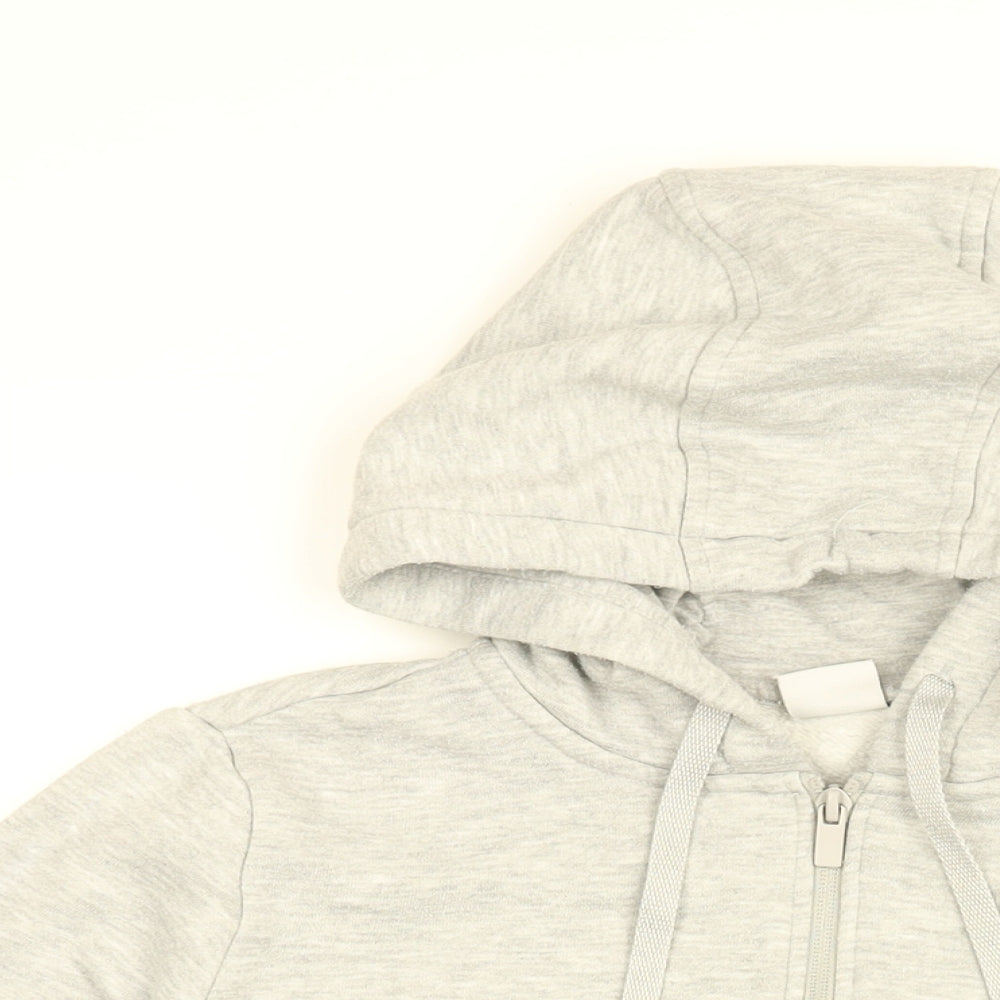 LA Gear Womens Grey Cotton Full Zip Hoodie Size 12 Zip