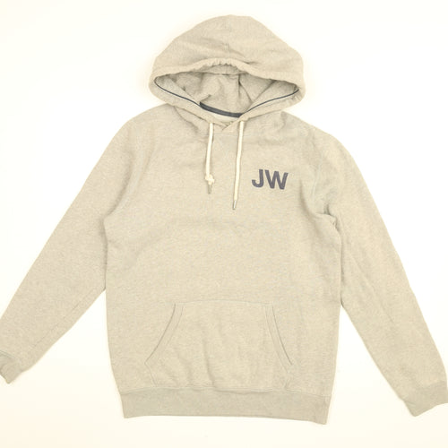 Jack Wills Mens Grey Cotton Pullover Hoodie Size XS - Wills Logo