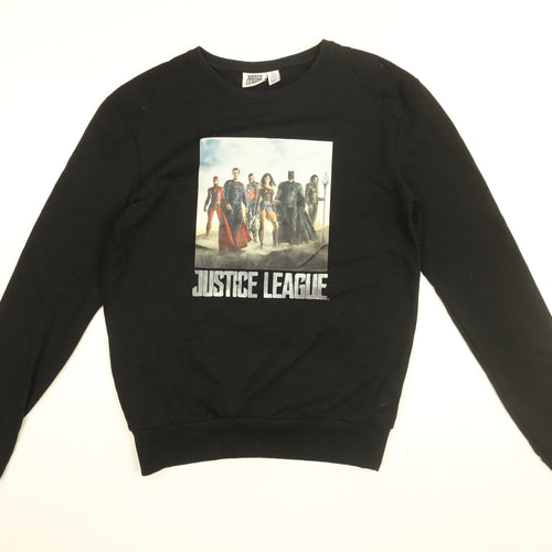 Justice League Mens Black Cotton Pullover Sweatshirt Size S - Justice League