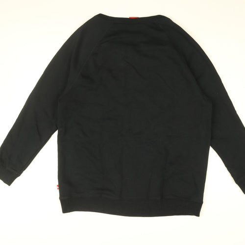 Nike Mens Black Cotton Pullover Sweatshirt Size L - Nike logo