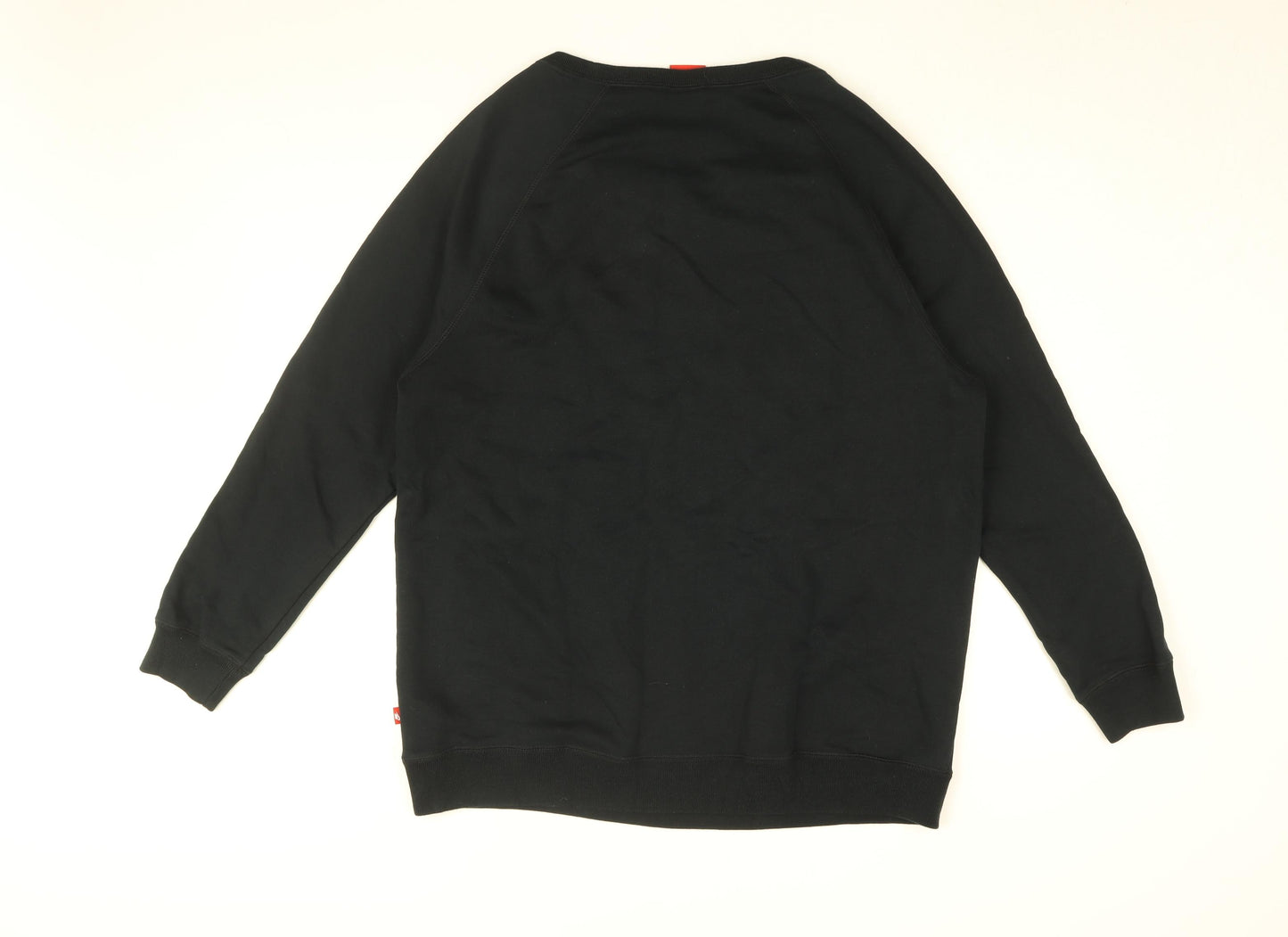 Nike Mens Black Cotton Pullover Sweatshirt Size L - Nike logo