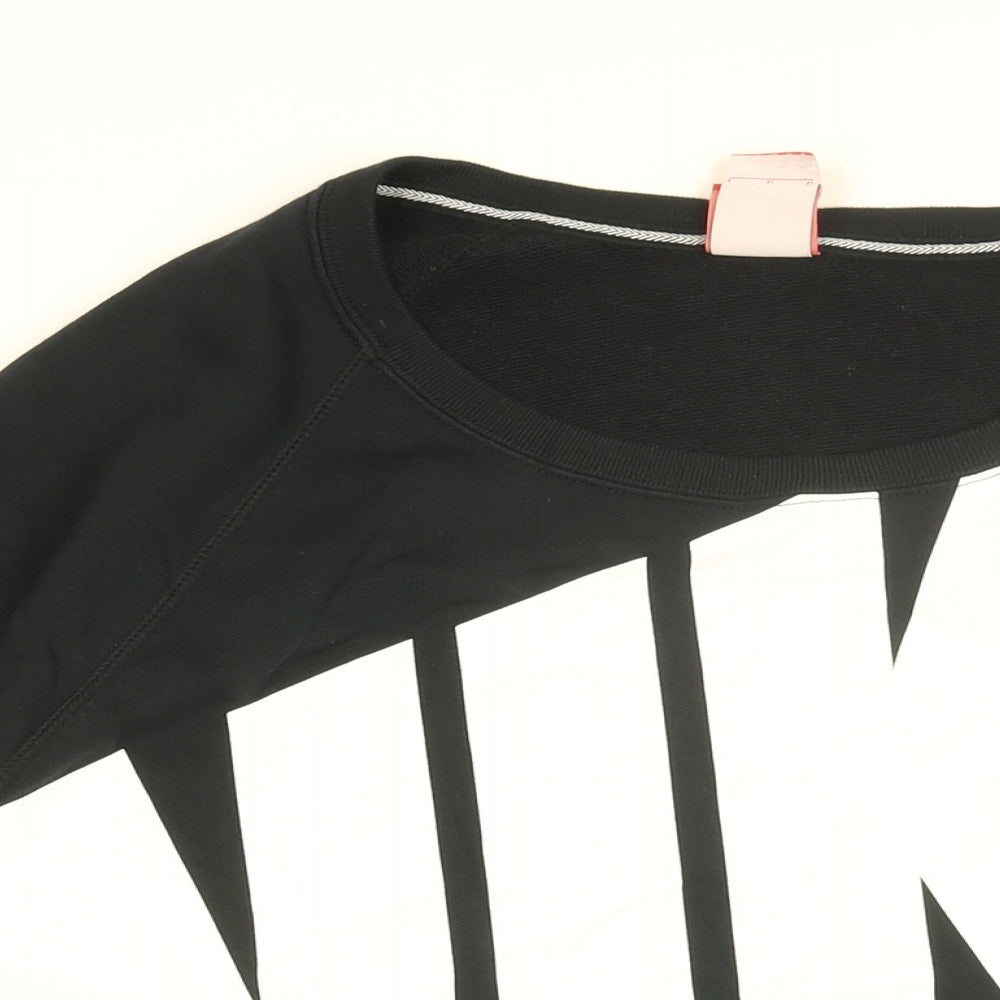 Nike Mens Black Cotton Pullover Sweatshirt Size L - Nike logo