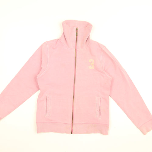 Joules Womens Pink Cotton Full Zip Sweatshirt Size 8 Zip