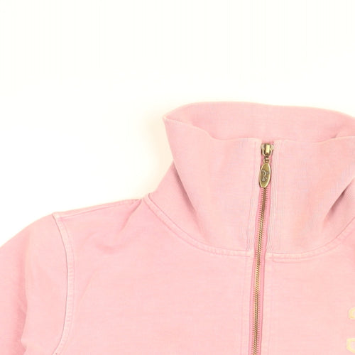 Joules Womens Pink Cotton Full Zip Sweatshirt Size 8 Zip