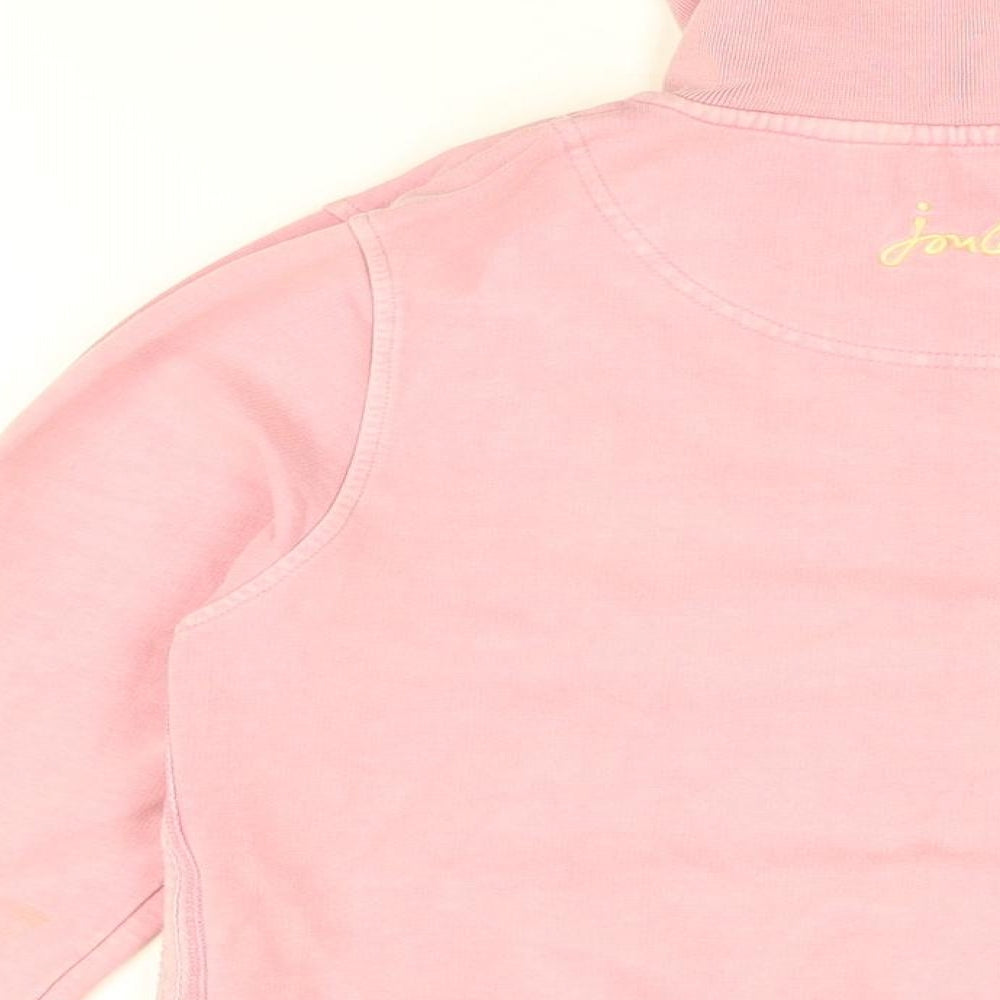 Joules Womens Pink Cotton Full Zip Sweatshirt Size 8 Zip