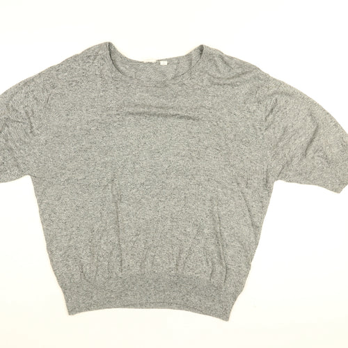 Gap Womens Grey Cotton Basic T-Shirt Size M Round Neck