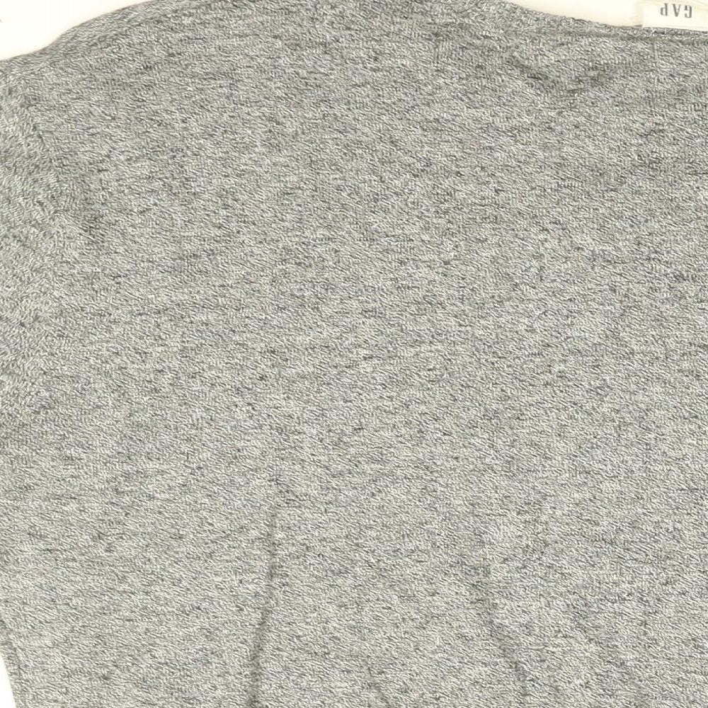 Gap Womens Grey Cotton Basic T-Shirt Size M Round Neck