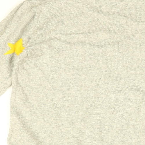 Gap Girls Grey Round Neck Geometric Cotton Pullover Jumper Size 12 Years Pullover - Star print