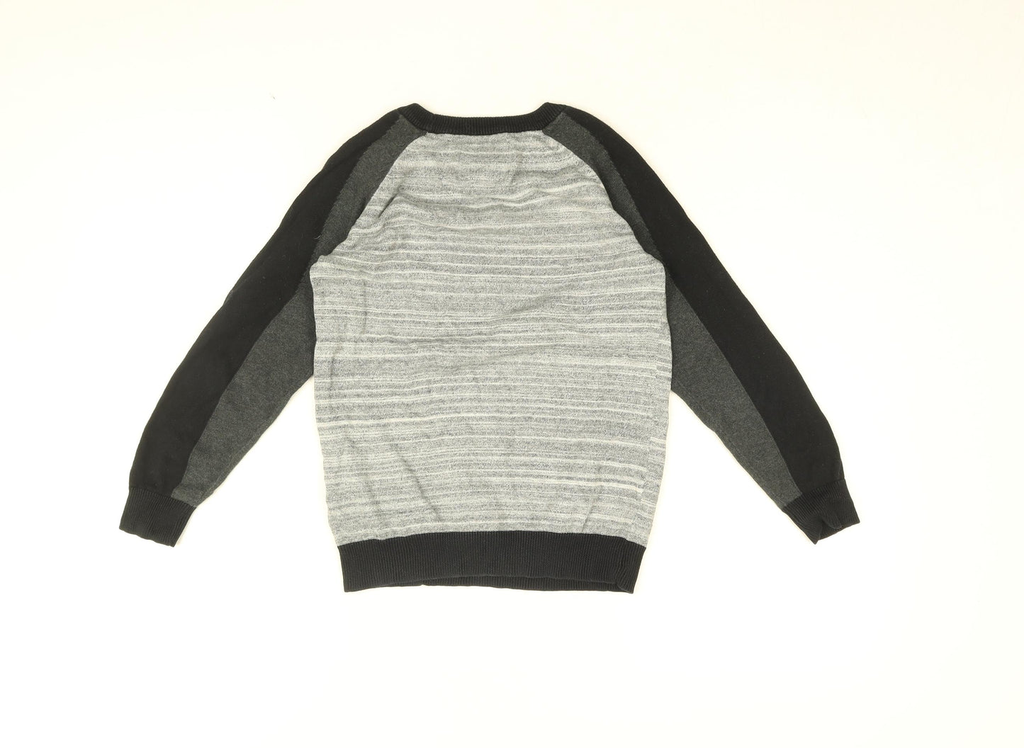 RJR.John Rocha Boys Grey Round Neck Cotton Pullover Jumper Size 8-9 Years Pullover