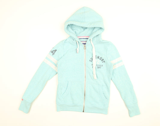 Superdry Womens Blue Cotton Full Zip Hoodie Size S Zip - Superdry 72