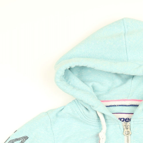 Superdry Womens Blue Cotton Full Zip Hoodie Size S Zip - Superdry 72