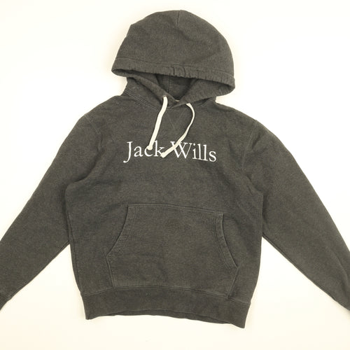 Jack Wills Womens Grey Cotton Pullover Hoodie Size M Pullover - Jack Wills Logo