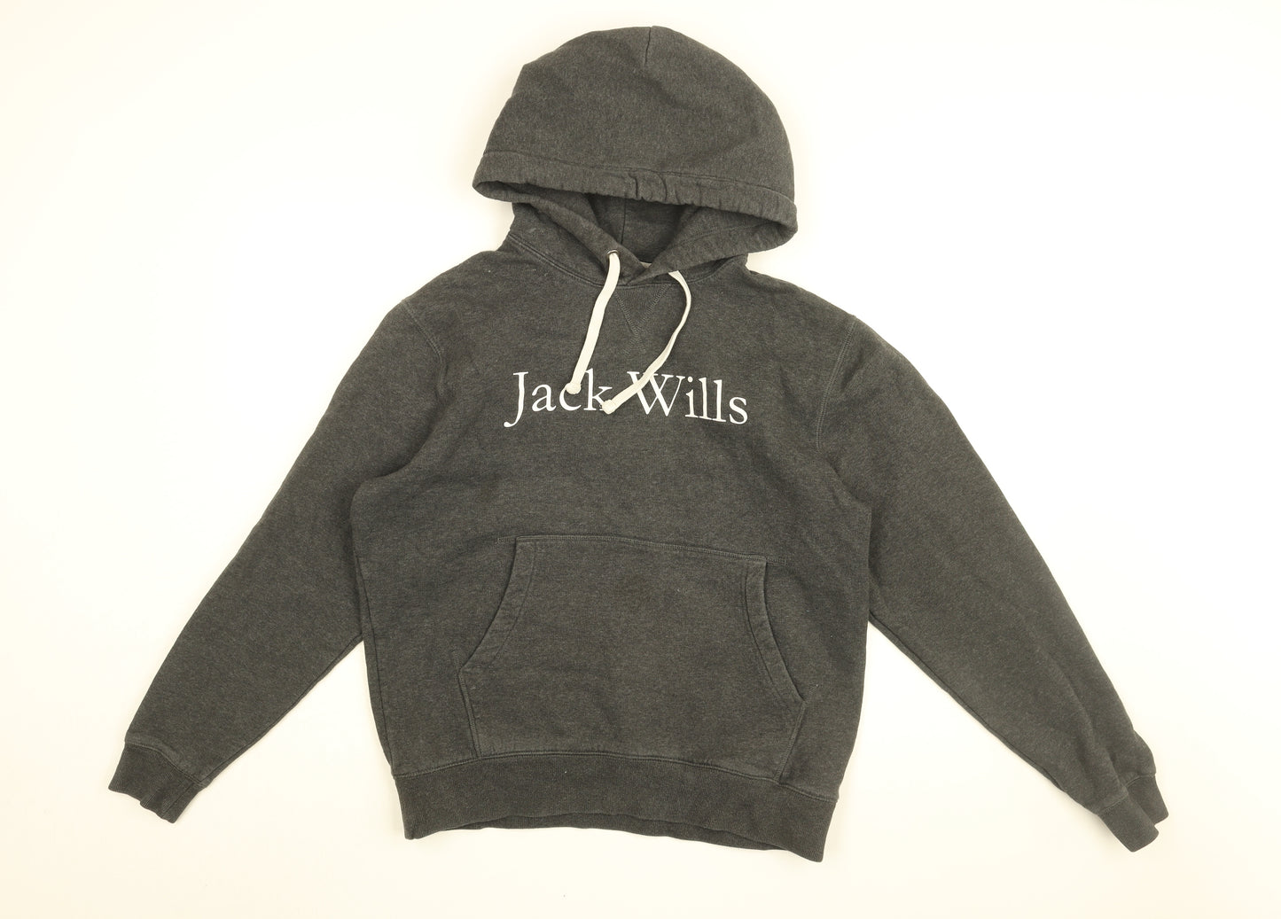 Jack Wills Womens Grey Cotton Pullover Hoodie Size M Pullover - Jack Wills Logo