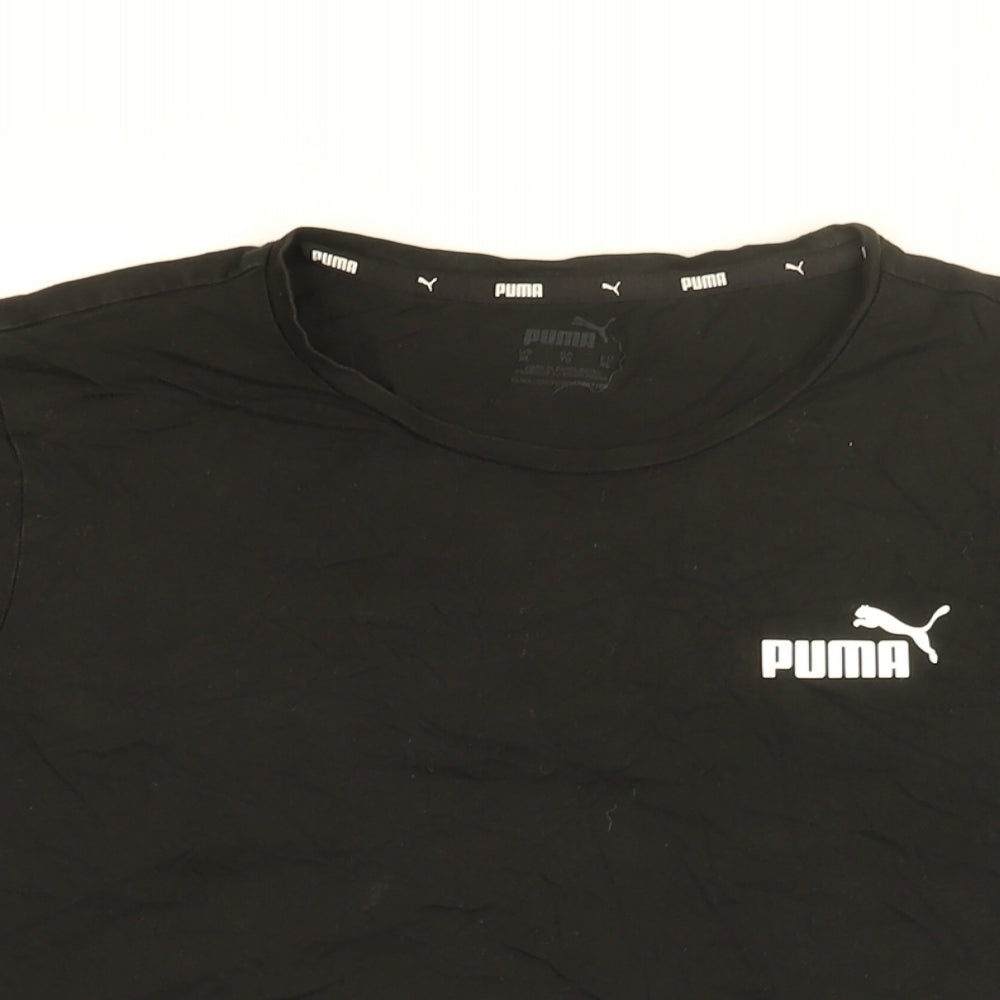 PUMA Womens Black Cotton Basic T-Shirt Size XL Round Neck