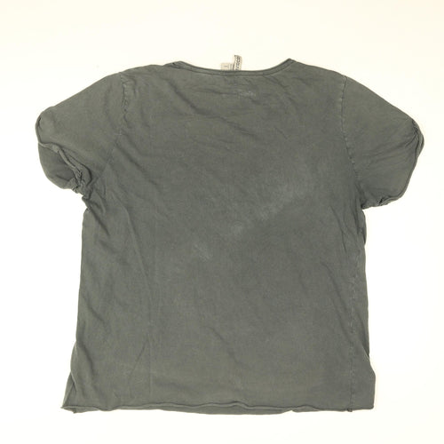 Rolling Stones Womens Grey Cotton Basic T-Shirt Size L Round Neck - Rolling Stones Logo