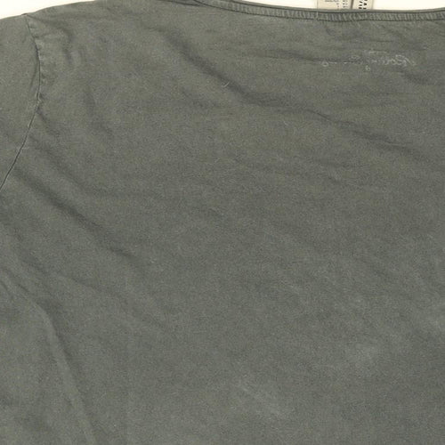 Rolling Stones Womens Grey Cotton Basic T-Shirt Size L Round Neck - Rolling Stones Logo