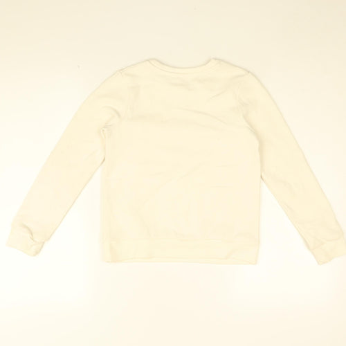 Pudsey Girls White Cotton Pullover Sweatshirt Size 8-9 Years Pullover - Team Pudsey, Sequins