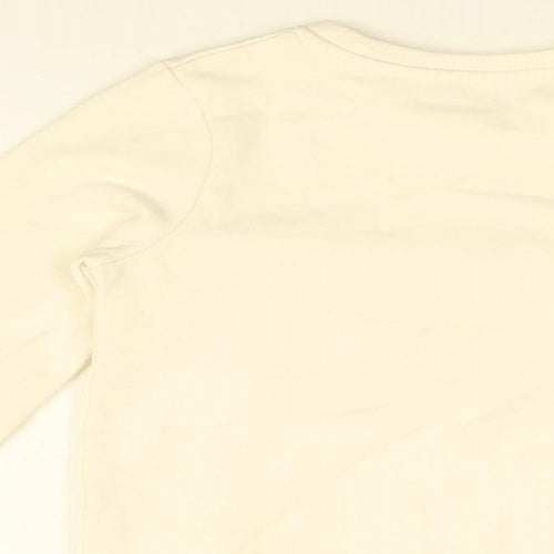 Pudsey Girls White Cotton Pullover Sweatshirt Size 8-9 Years Pullover - Team Pudsey, Sequins