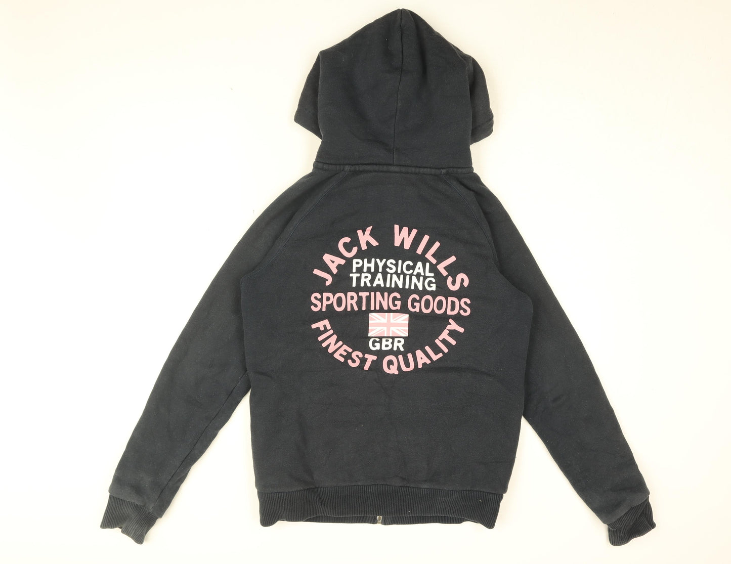 Jack Wills Womens Blue Cotton Full Zip Hoodie Size 10 Zip - Jack Wills Logo