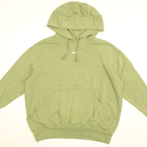 Nike Mens Green Cotton Pullover Hoodie Size L