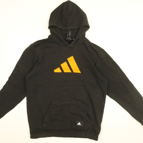 adidas Mens Black Cotton Pullover Hoodie Size M