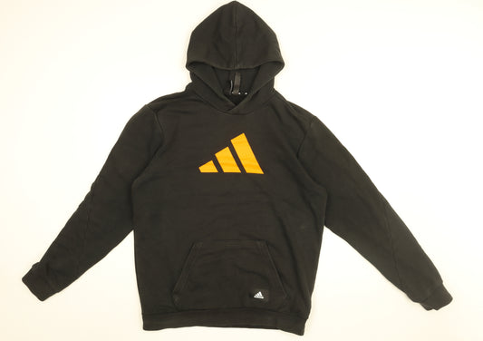 adidas Mens Black Cotton Pullover Hoodie Size M