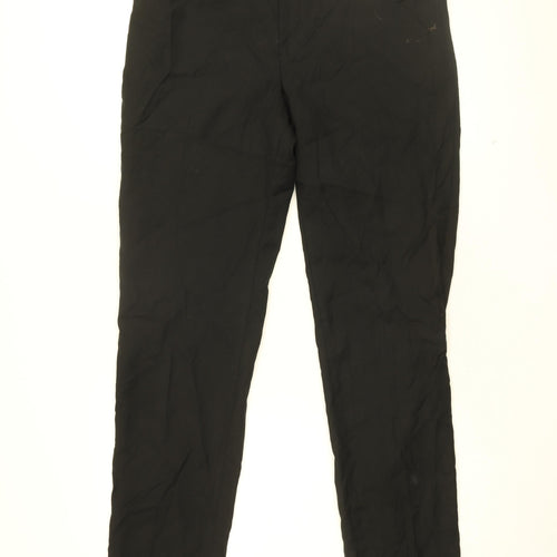 Jaeger Mens Black Wool Trousers Size 34 in L35 in Regular Zip