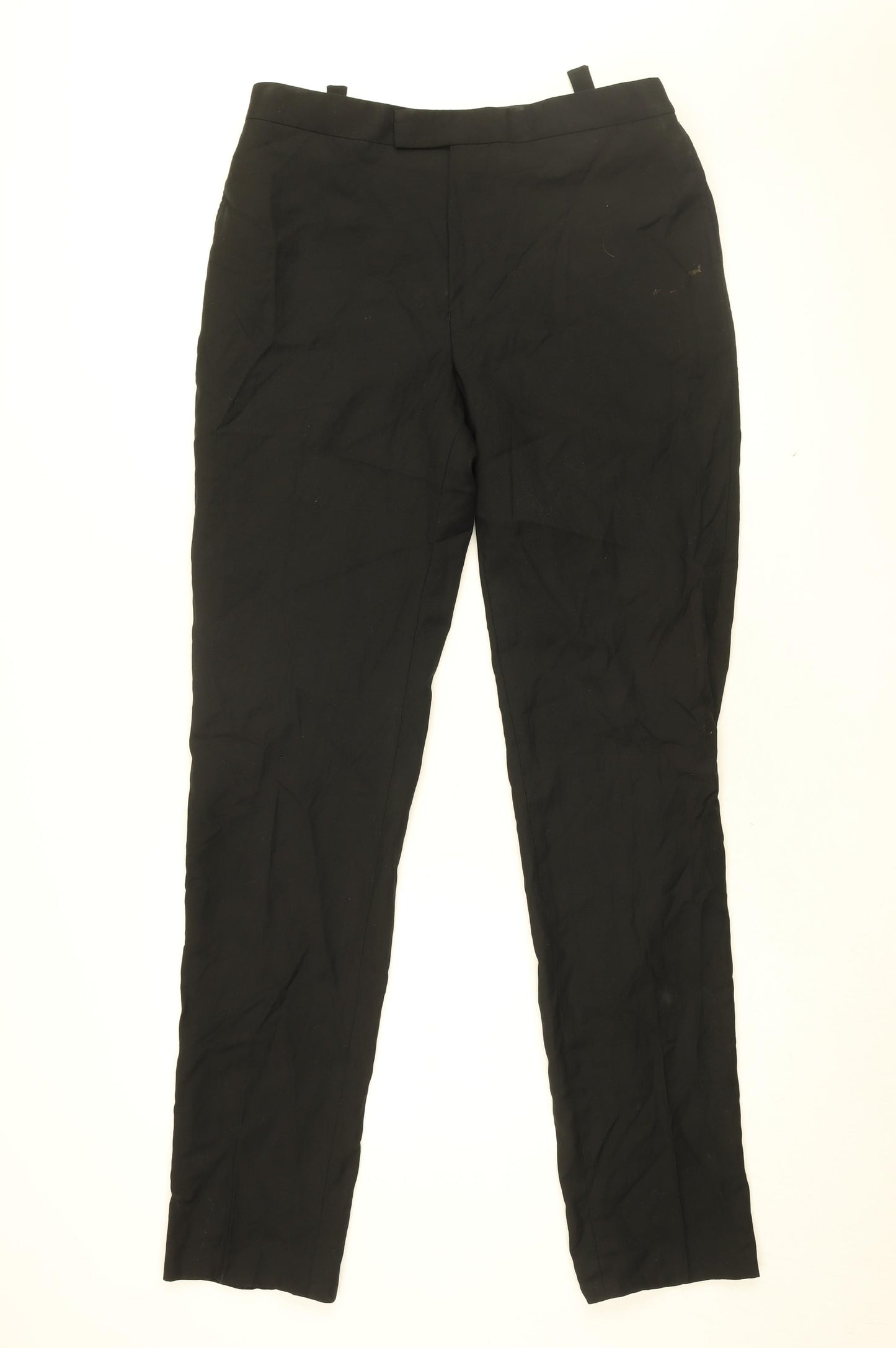 Jaeger Mens Black Wool Trousers Size 34 in L35 in Regular Zip