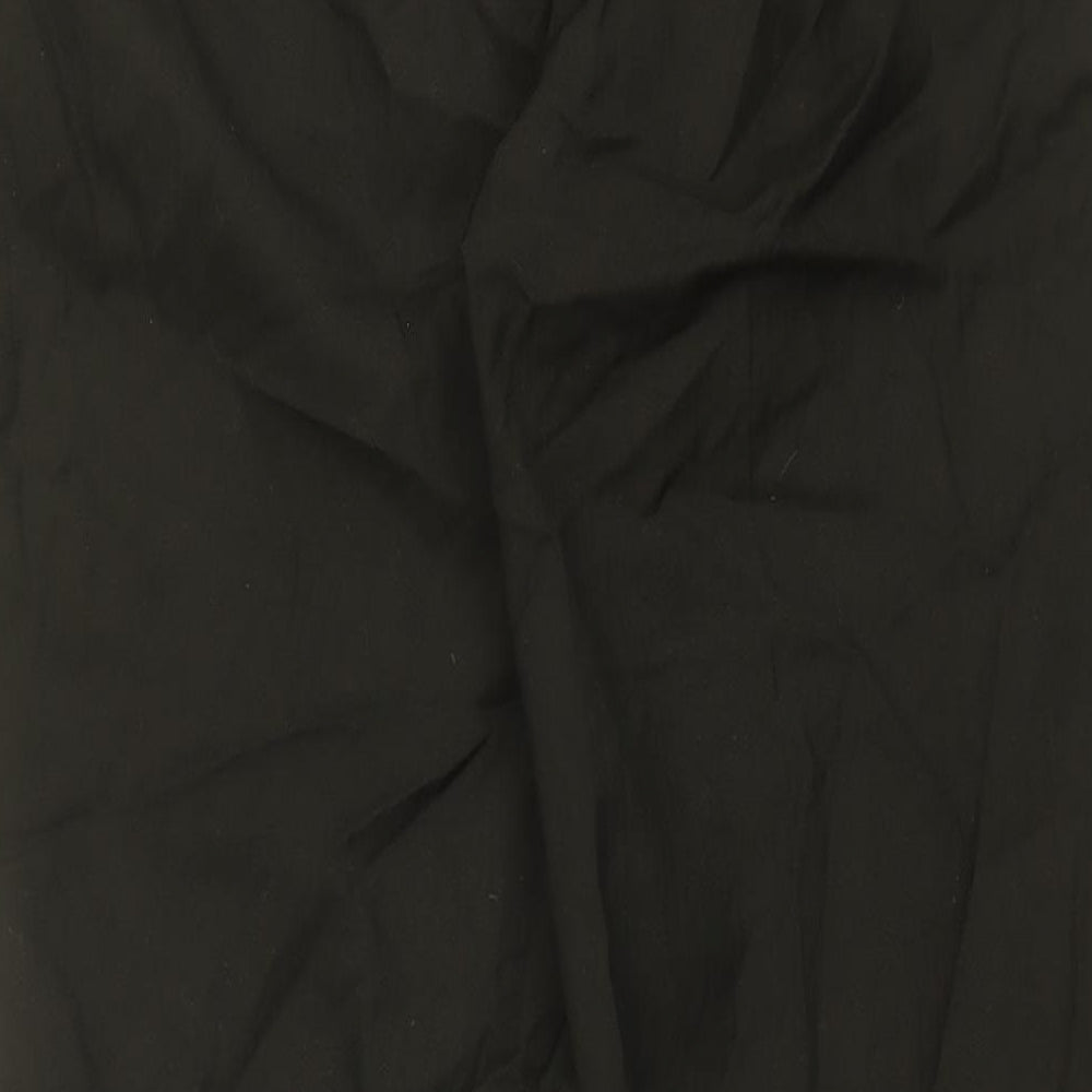 Jaeger Mens Black Wool Trousers Size 34 in L35 in Regular Zip