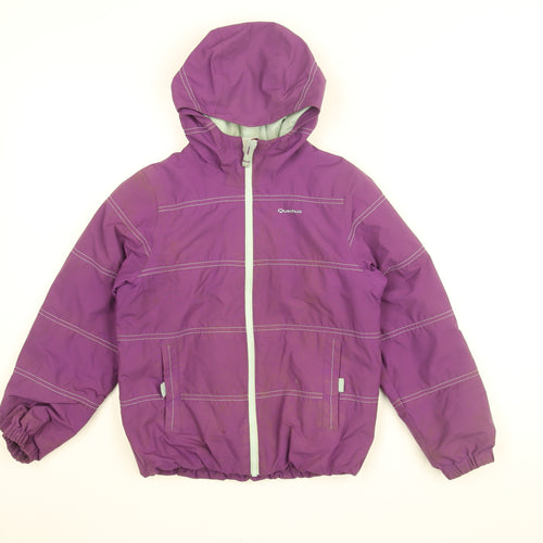 Quechua Girls Purple Overcoat Coat Size 8 Years Zip