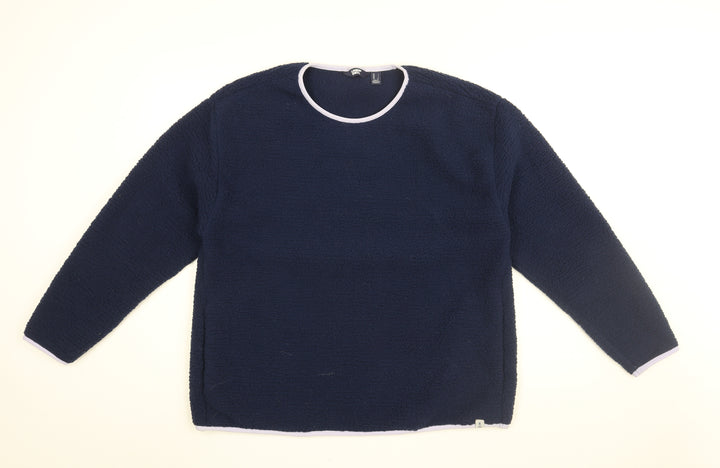 Lands' End Womens Blue Polyester Basic T-Shirt Size L Round Neck