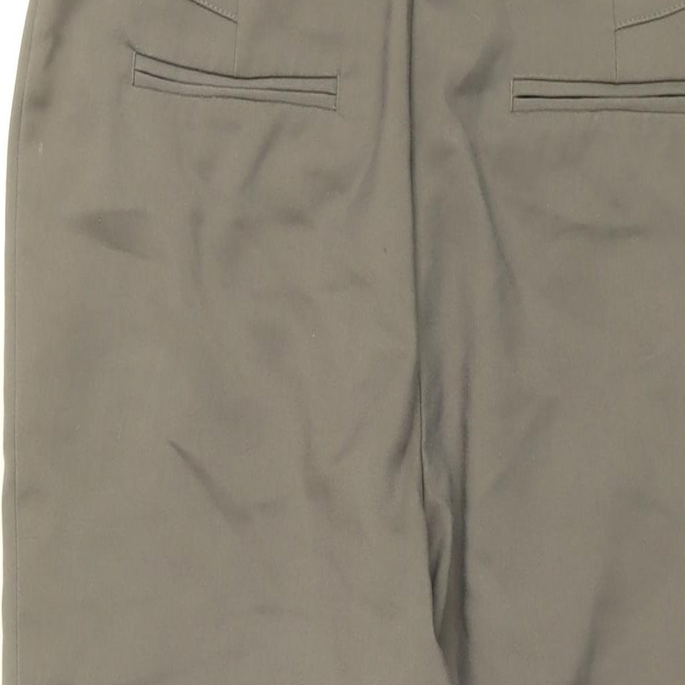 NEXT Womens Grey Cotton Chino Trousers Size 12 L25.5 in Regular Zip