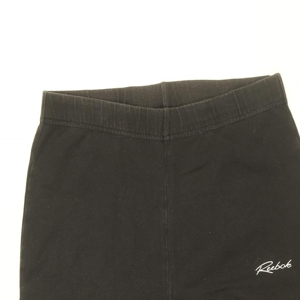 Reebok Womens Black Cotton Biker Shorts Size 12 L13.5 in Regular