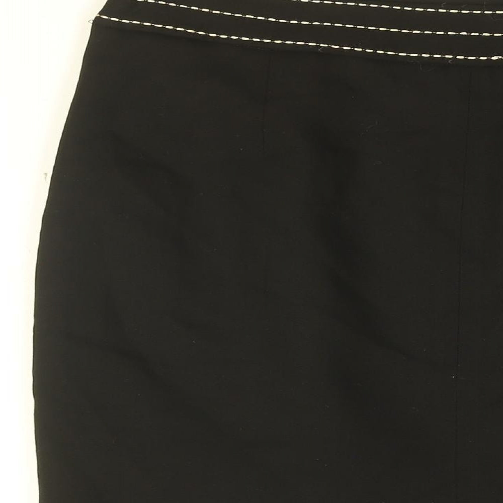 Coast Womens Black Polyester Straight & Pencil Skirt Size 12 Zip