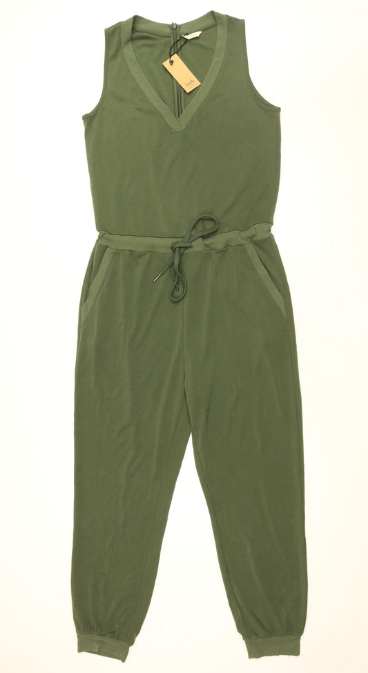 Hush Womens Green Cotton Jumpsuit One-Piece Size 10 L27 in Zip