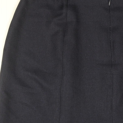 EWM Womens Blue Polyester Flare Skirt Size 16 Zip