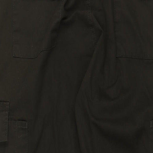 Site King Mens Black Cotton Trousers Size 42 in L29 in Regular Zip