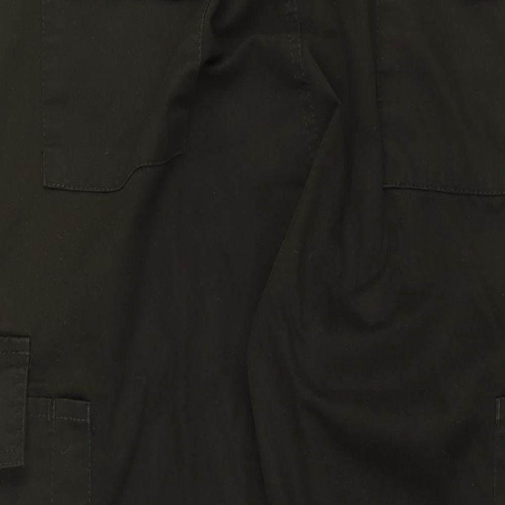 Site King Mens Black Cotton Trousers Size 42 in L29 in Regular Zip
