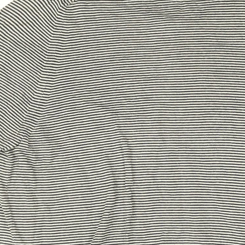 Gap Mens Blue Striped Cotton T-Shirt Size L Collared