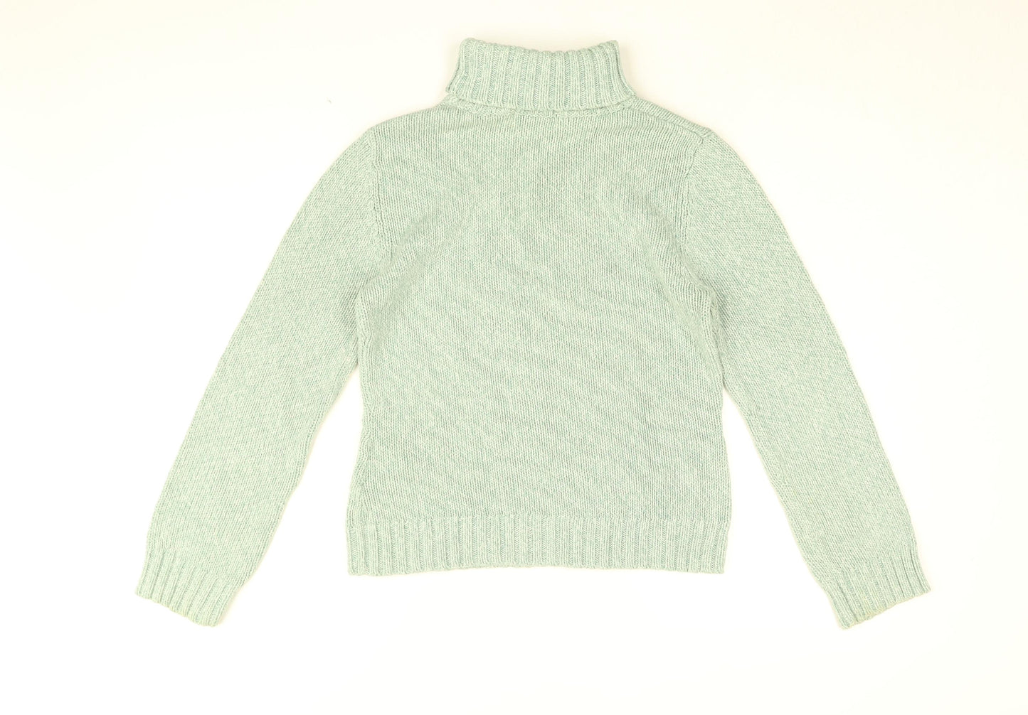 Hawkshead Womens Blue Roll Neck Cotton Pullover Jumper Size 10