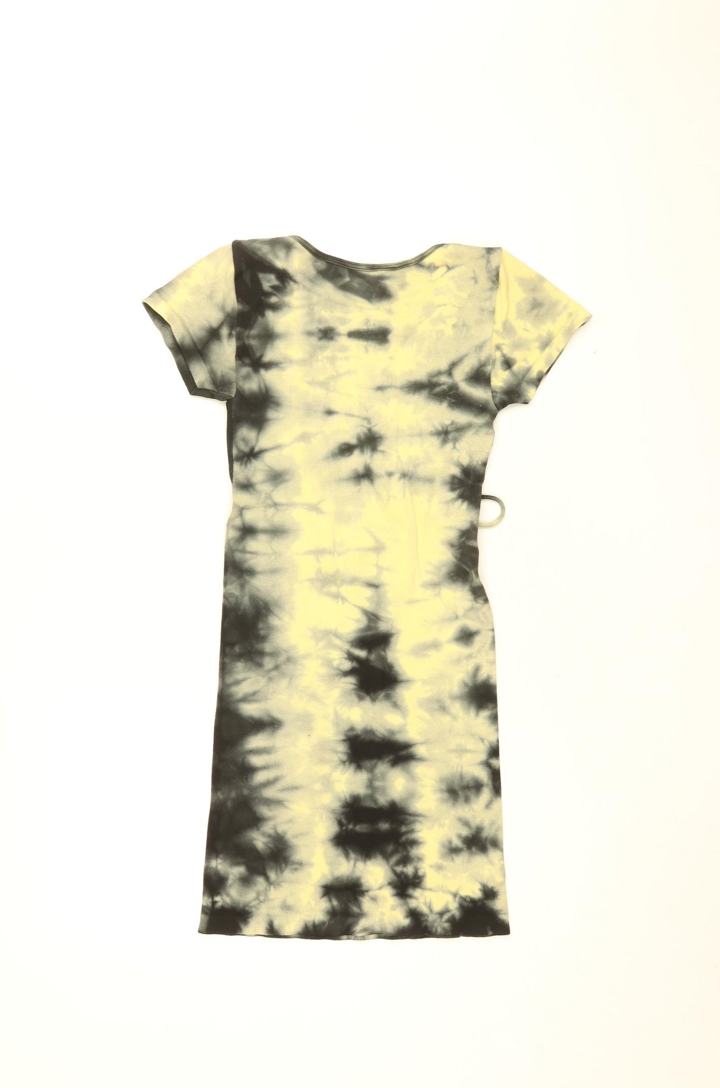 Urban Outfitters Womens Yellow Geometric Polyamide Bodycon Size S V-Neck Tie - Tie Dye